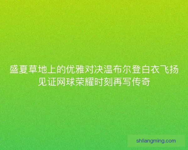 盛夏草地上的优雅对决温布尔登白衣飞扬见证网球荣耀时刻再写传奇