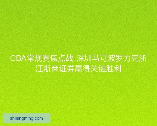 CBA常规赛焦点战 深圳马可波罗力克浙江浙商证券赢得关键胜利