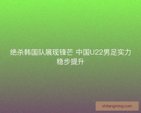 绝杀韩国队展现锋芒 中国U22男足实力稳步提升