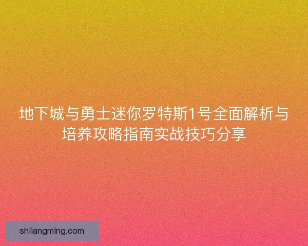 地下城与勇士迷你罗特斯1号全面解析与培养攻略指南实战技巧分享